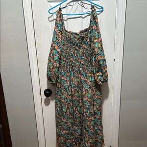 Time and Tru Multicolor Floral Smocked Top